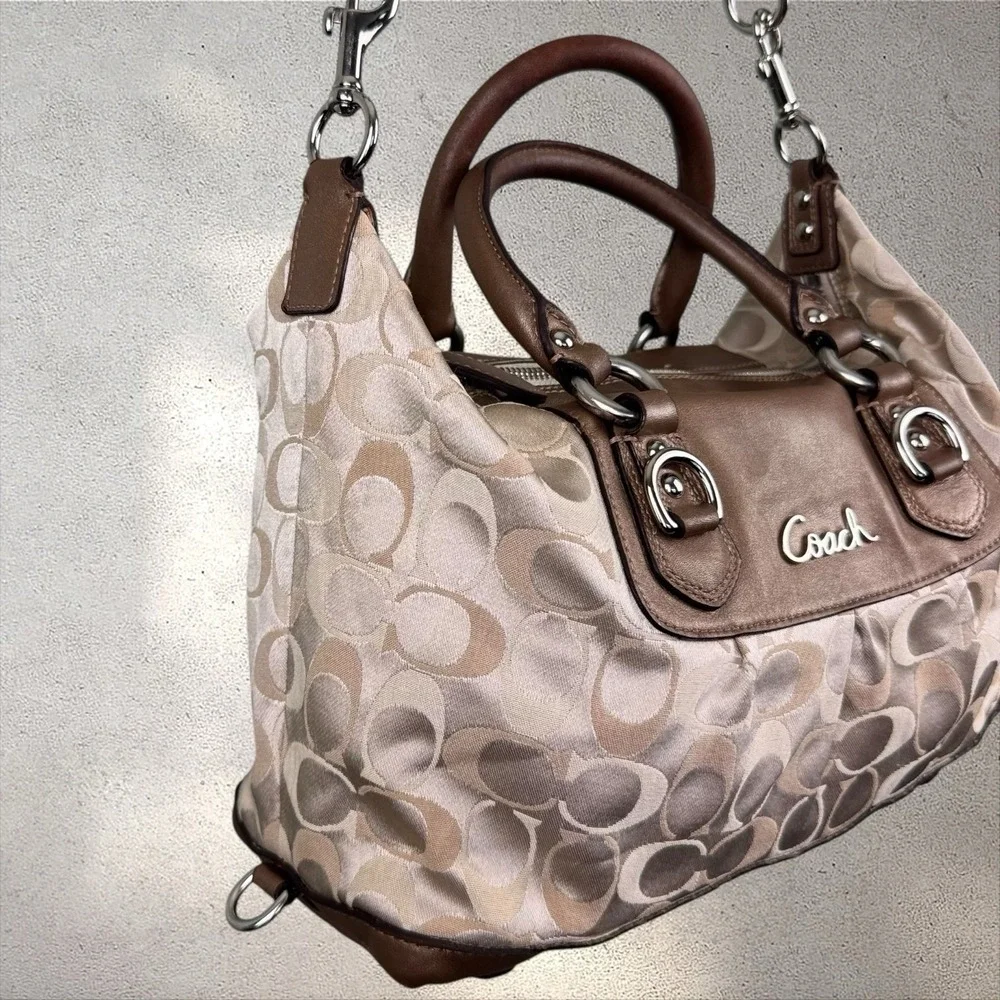 Coach Ashley Satin Leather Convertible Satchel Shoulder Bag - Picture 4 of 9